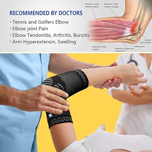 WELLESA Elbow Support Sleeve for Men & Women