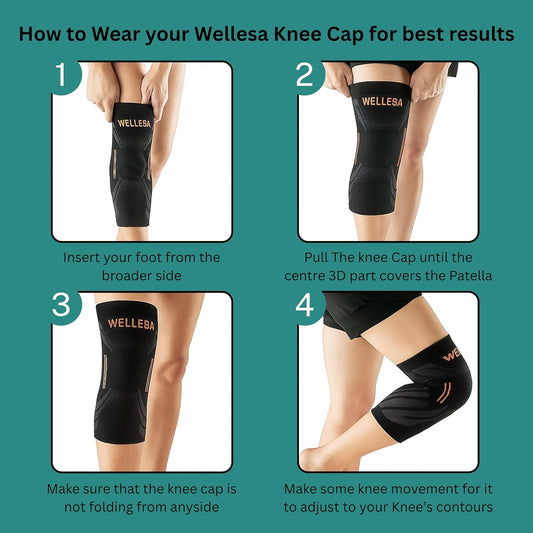 WELLESA NeoRing Patella Knee Cap for Sports & Gym Use — Flexible Compression Sleeve