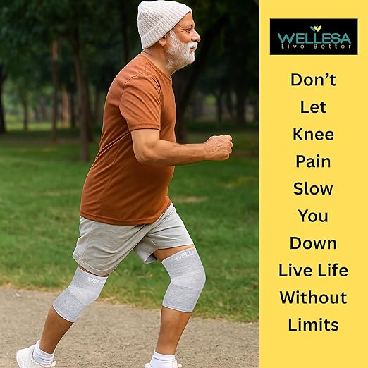WELLESA EasyFit Knee Cap for Everyday Comfort & Active Support — Lightweight Compression Sleeve