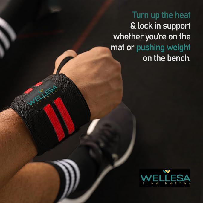 WELLESA Griplock Nylon Wrist Supporter Band for Men & Women