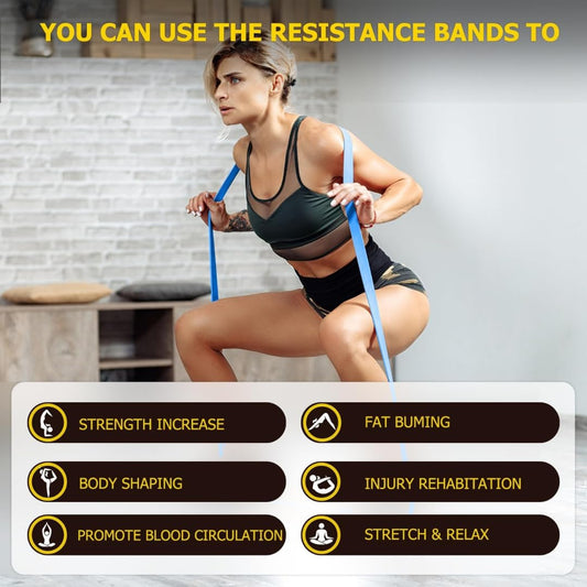 Wellesa Resistance Bands for Exercise & Stretching, & Workout