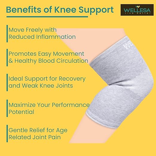 WELLESA EasyFit Knee Cap for Everyday Comfort & Active Support — Lightweight Compression Sleeve