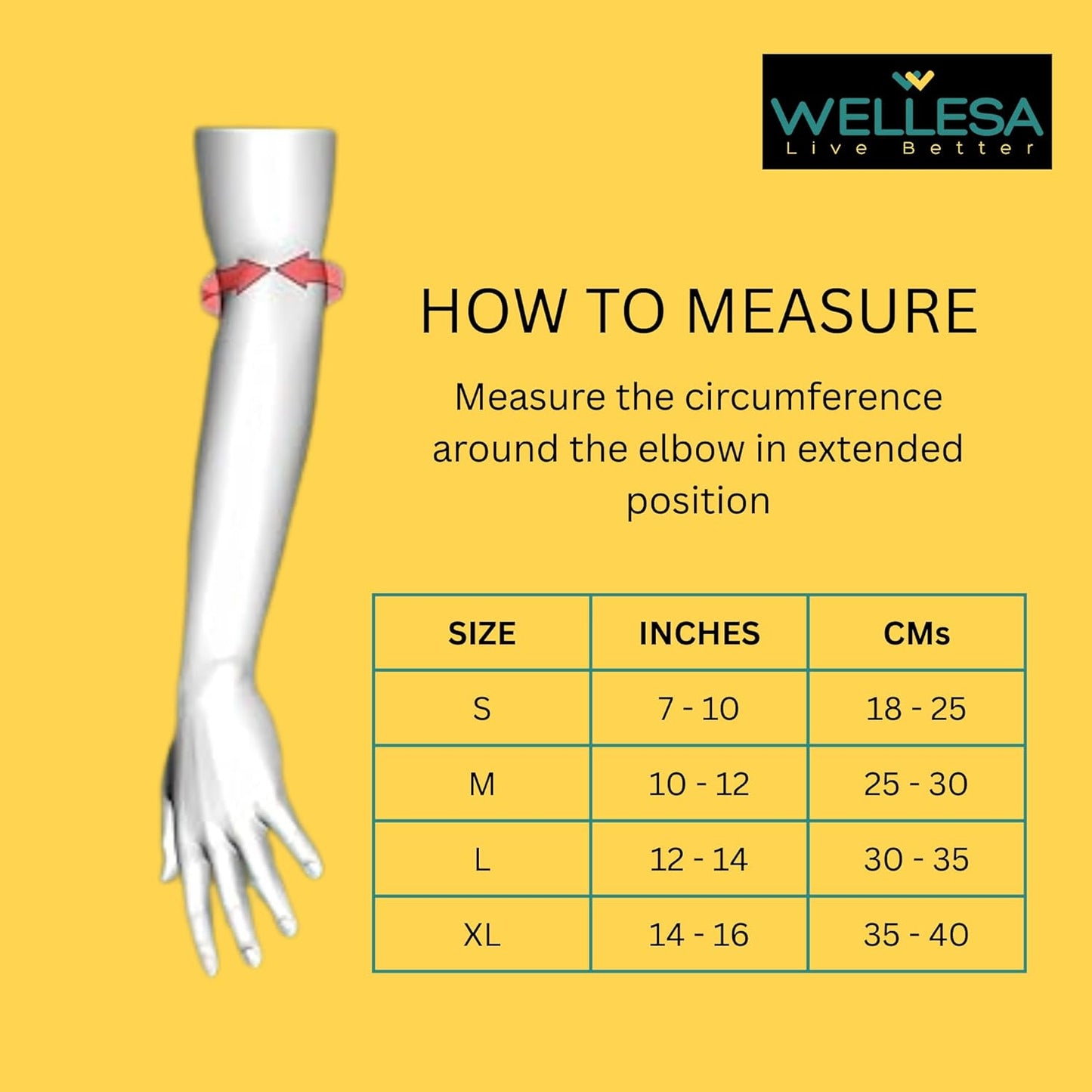 WELLESA Elbow Support Sleeve for Men & Women