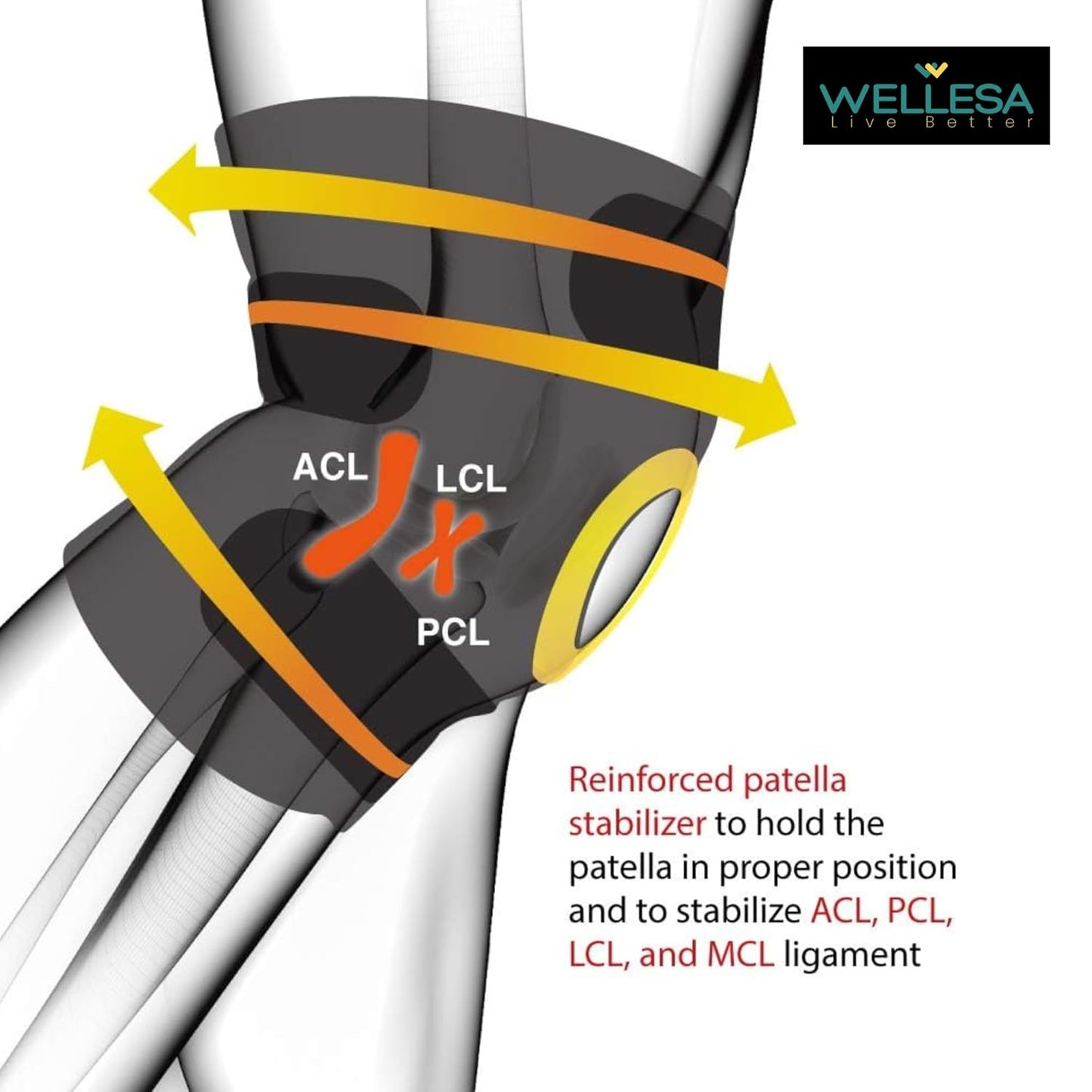 WELLESA ActiveCare Knee Support Open Patella