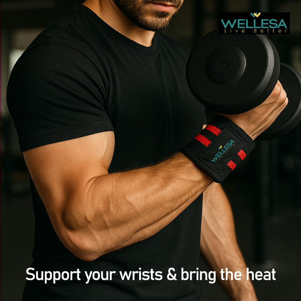 WELLESA Griplock Nylon Wrist Supporter Band for Men & Women