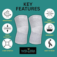 WELLESA EasyFit Knee Cap for Everyday Comfort & Active Support — Lightweight Compression Sleeve