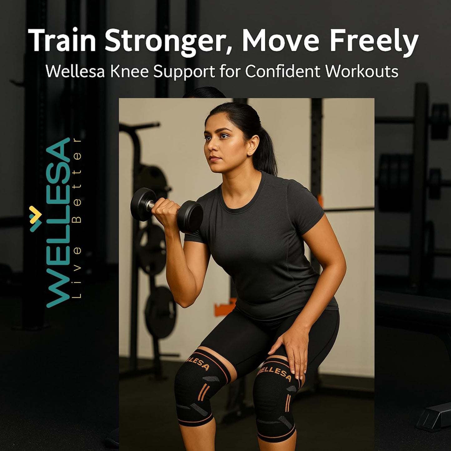 WELLESA NeoRing Patella Knee Cap for Sports & Gym Use — Flexible Compression Sleeve