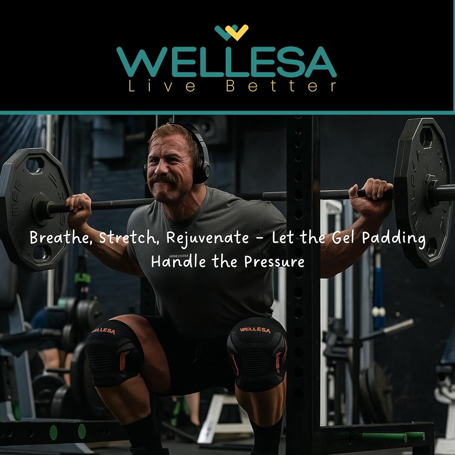 WELLESA NeoRing Patella Knee Cap for Sports & Gym Use — Flexible Compression Sleeve