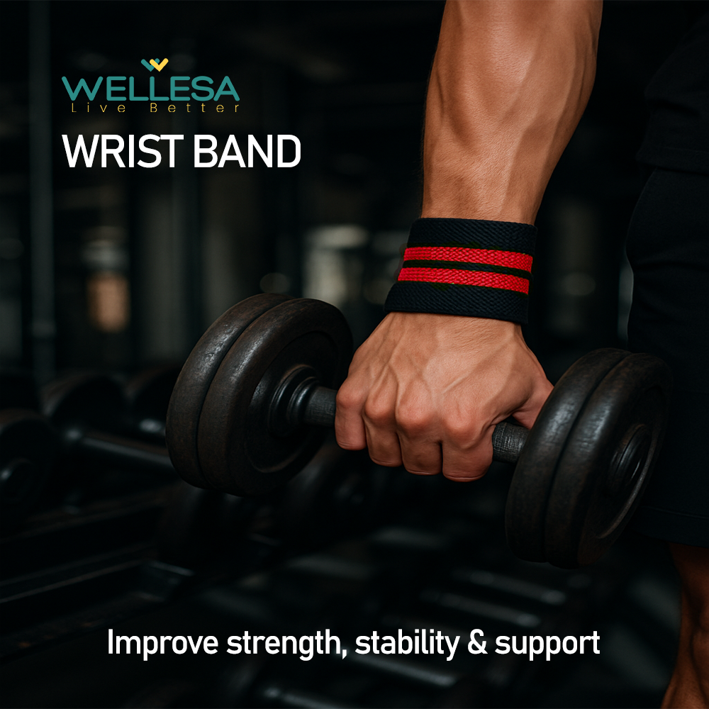 WELLESA Griplock Nylon Wrist Supporter Band for Men & Women