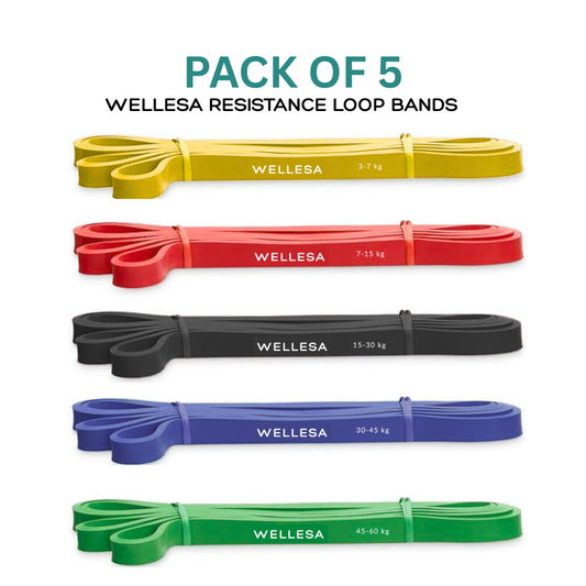 Wellesa Resistance Bands Set for Exercise & Stretching, & Workout (Pack of 5)