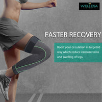 WELLESA Long Knee Cap Support for Men & Women