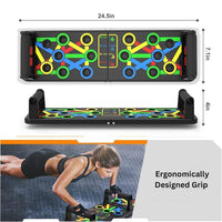 WELLESA 15-in-1 Push Up Board for Men & Women Pushup Stand for Chest, Triceps, Shoulders & Back | Anti-Slip Foldable Push Up Bar | Home & Gym Training kit - Multicolour