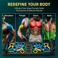 WELLESA 15-in-1 Push Up Board for Men & Women Pushup Stand for Chest, Triceps, Shoulders & Back | Anti-Slip Foldable Push Up Bar | Home & Gym Training kit - Multicolour