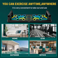 WELLESA 15-in-1 Push Up Board for Men & Women Pushup Stand for Chest, Triceps, Shoulders & Back | Anti-Slip Foldable Push Up Bar | Home & Gym Training kit - Multicolour