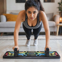 WELLESA 15-in-1 Push Up Board for Men & Women Pushup Stand for Chest, Triceps, Shoulders & Back | Anti-Slip Foldable Push Up Bar | Home & Gym Training kit - Multicolour